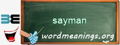 WordMeaning blackboard for sayman